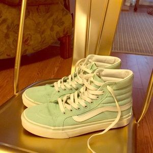 Light Blue Sk8-Hi Vans.